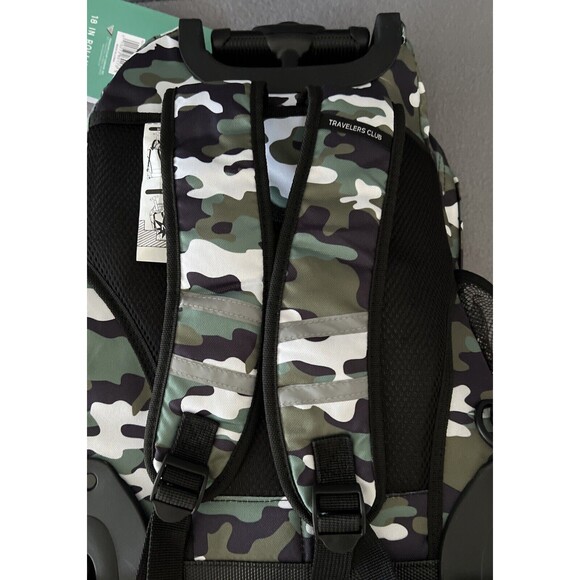 Travelers Club 18-inch Rolling Backpack Camouflage Telescopic handle wheels - Picture 12 of 16